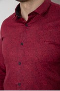 Рубашка мужская с принтом, цвет бордовый, 186R2020 оптом - фото № 4