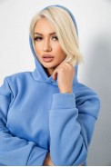 Спортивный костюм женский на флисе, цвет голубой, 257R87 - фото № 4