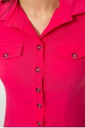 Рубашка женская однотонная  -уценка, цвет розовый, 230R068-1-U-302 - фото № 4