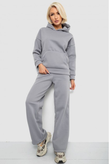 Спортивный костюм женский на флисе, цвет серый, 257R87