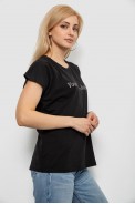 Футболка женская с принтом, цвет черный, 244R3016 - фото № 2
