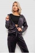 Спортивний костюм жіночий велюровий, колір чорнильний, 257R4119-1 - фото № 1