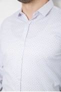 Сорочка чоловіча однотонна з принтом  -уцінка, колір білий, 186R2114-U - фото № 4