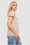 Футболка женская с принтом, цвет бежевый, 244R3016 - фото № 2