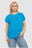 Футболка женская с принтом, цвет голубой, 244R3016 - фото № 0