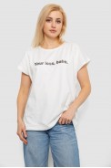 Футболка женская с принтом, цвет молочный, 244R3016 - фото № 0