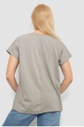 Футболка женская с принтом, цвет серый, 244R3016 - фото № 3