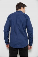 Рубашка мужская однотонная с принтом  -уценка, цвет синий, 186R01-U-6 - фото № 3
