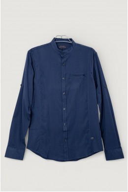 Рубашка мужская однотонная  -уценка, цвет синий, 186R6919-U
