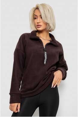 Батник женский на поларфлисе, цвет шоколадный, 257R333-5