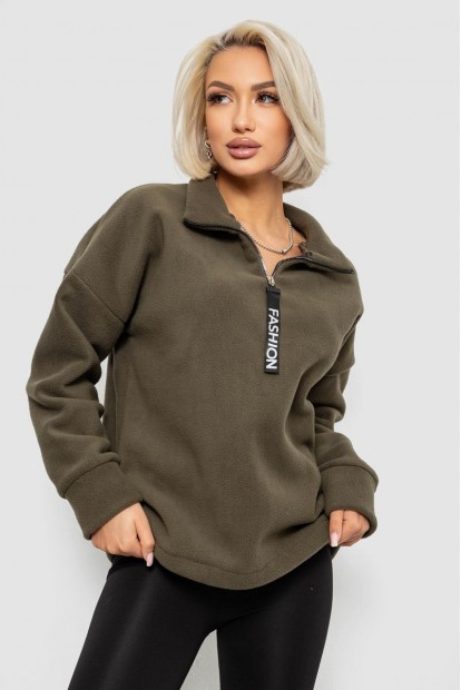 Батник женский на поларфлисе, цвет темно-оливковый, 257R333-5