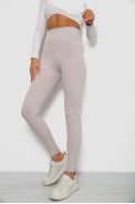 Лосины однотонные в рубчик, цвет светло-бежевый, 244R686 - фото № 2