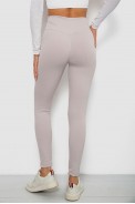 Лосины однотонные в рубчик, цвет светло-бежевый, 244R686 - фото № 3