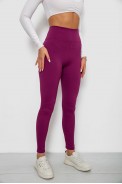 Лосини однотонні в рубчик, колір фуксія, 244R686 - фото № 2