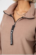 Батник женский на поларфлисе, цвет бежевый, 257R333-5 - фото № 4