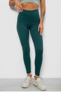 Лосины однотонные в рубчик, цвет зеленый, 244R686 - фото № 0