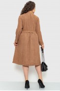 Сукня вельветова батал, колір коричневий, 230R020-1 - фото № 3