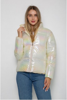 Куртка жіноча демісезонна плащівка  -уцінка, колір молочний, 243R2022-2-U-3