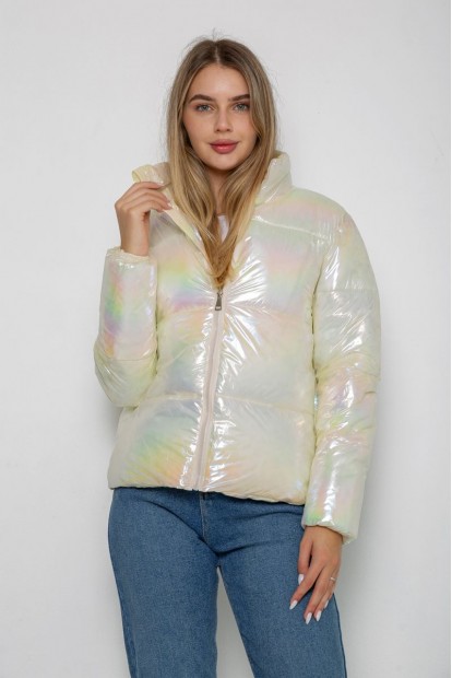 Куртка жіноча демісезонна плащівка  -уцінка, колір молочний, 243R2022-2-U-4