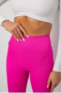 Лосины однотонные в рубчик, цвет розовый, 244R686 - фото № 4