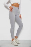 Лосины однотонные в рубчик, цвет серый, 244R686 - фото № 2