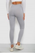 Лосины однотонные в рубчик, цвет серый, 244R686 - фото № 3
