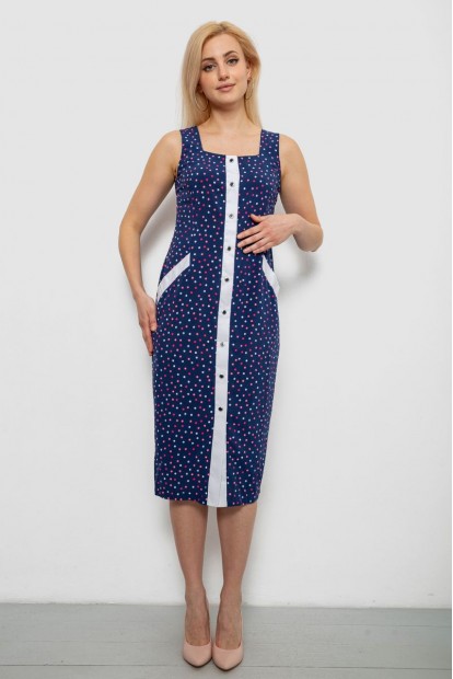 Сарафан женский в горошек, цвет синий, 230R029-1