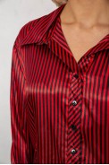 Сорочка класична в смужку, колір чорно-червоний, 230R66-2 оптом - фото № 4
