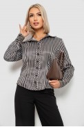 Сорочка класична в смужку, колір чорно-молочний, 230R66-2 - фото № 0