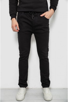 Джинси чоловічі на ризинці утеплені, колір чорний, 244R663