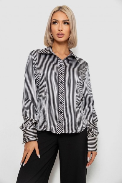 Рубашка классическая в полоску, цвет черно-белый, 230R66-2