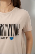 Футболка женская с принтом, цвет светло-бежевый, 244R1289 - фото № 4