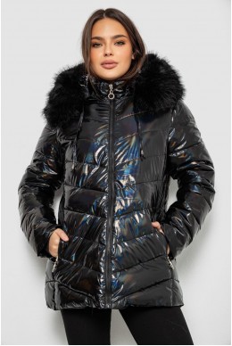 Куртка женская зимняя короткая, цвет черный, 244R23-611