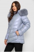 Куртка женская зимняя короткая, цвет голубой, 244R23-611 - фото № 3
