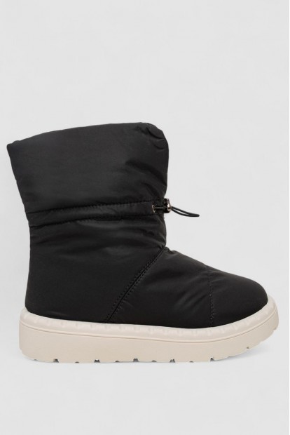 Дутики женские зимние на меху, цвет черно-бежевый, 248RFM200