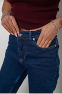 Джинсы женские однотонные прямые, цвет темно-синий, 244RM054 - фото № 4