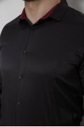 Рубашка мужская однотонная, цвет черный, 186R2010 - фото № 4