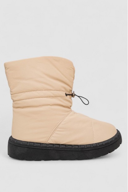 Дутики жіночі зимові на хутрі, колір бежево-чорний, 248RFM200