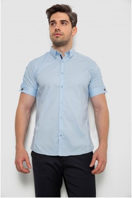 Рубашка мужская однотонная, цвет голубой, 214R5003