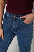 Джинсы женские однотонные прямые, цвет синий, 244RM054 - фото № 4