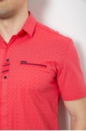 Мужская рубашка с принтом, цвет коралловый, 186R7535 - фото № 4