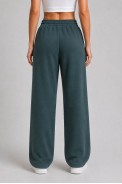 Спортивні штани жіночі однотонні, колір темно-зелений, 257R637 - фото № 3