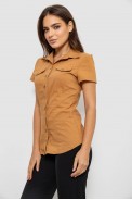 Рубашка женская однотонная  -уценка, цвет коричневый, 230R068-1-U-311 оптом - фото № 2