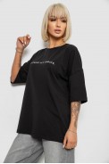 Футболка женская с принтом, цвет черный, 244R2020 - фото № 2