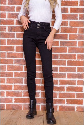 Джинси жіночі стрейчеві, колір чорний, 167R2031