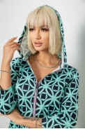 Халат женский на молнии с принтом, цвет мятный, 257R1027 - фото № 4