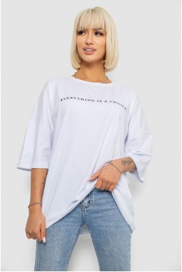 Футболка жіноча з принтом, колір білий, 244R2020