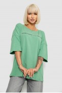 Футболка жіноча з принтом, колір оливковий, 244R2020 - фото № 0