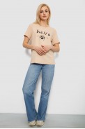 Футболка женская с принтом, цвет бежевый, 244R2005 - фото № 1