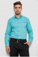 Сорочка чоловіча з принтом, колір бірюзовий, 214R7170-1 оптом - фото № 0